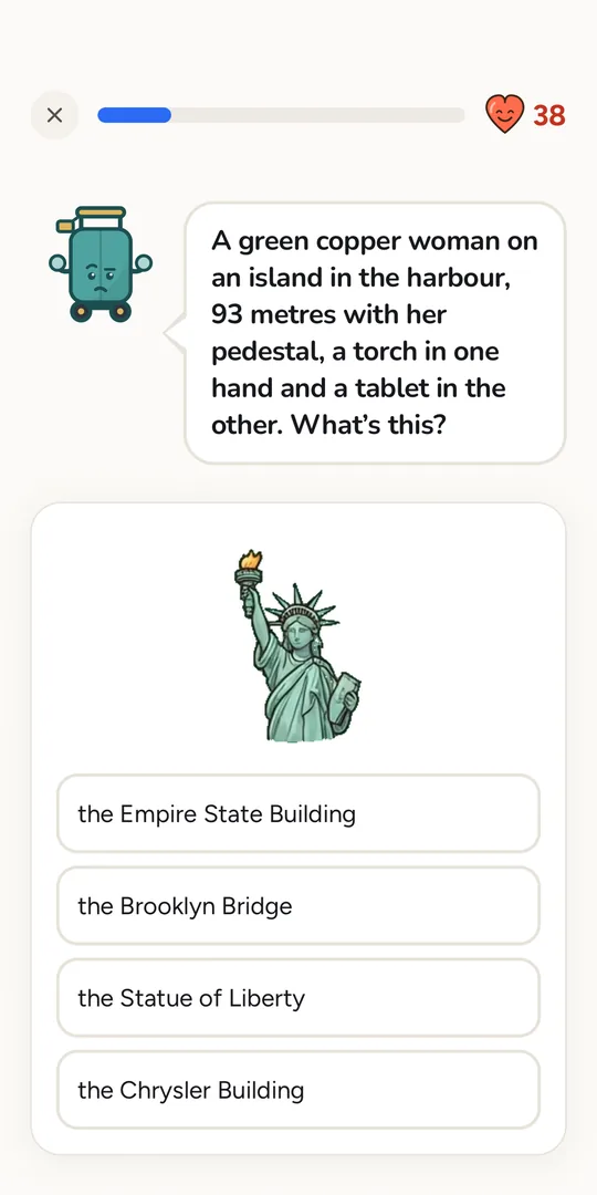 A picture quiz about the Statue of Liberty